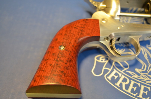 (5) The owner of this Freedom Arms wanted Snakewood that was stained to have a red tone to it.